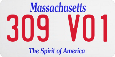 MA license plate 309VO1