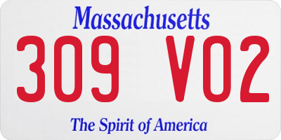 MA license plate 309VO2