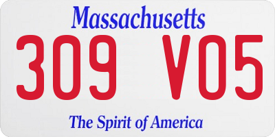 MA license plate 309VO5