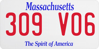 MA license plate 309VO6