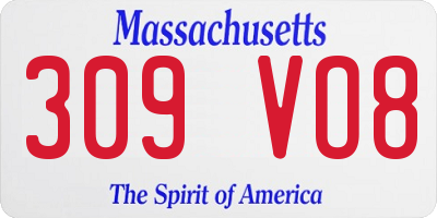 MA license plate 309VO8