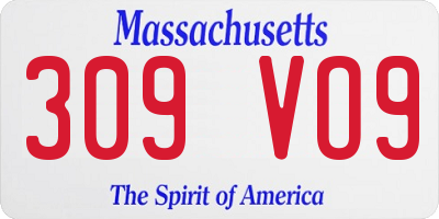 MA license plate 309VO9