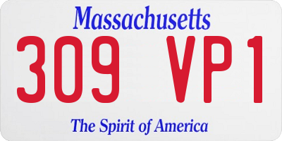 MA license plate 309VP1