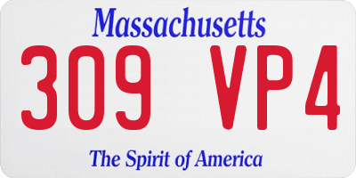 MA license plate 309VP4