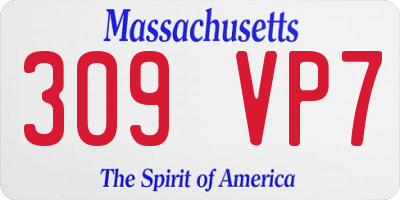 MA license plate 309VP7