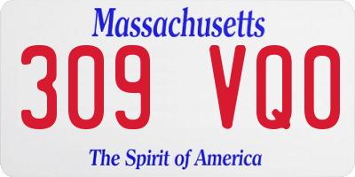 MA license plate 309VQ0