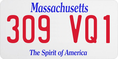 MA license plate 309VQ1