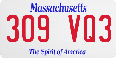 MA license plate 309VQ3