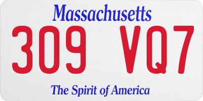 MA license plate 309VQ7