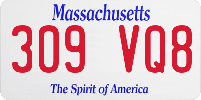 MA license plate 309VQ8