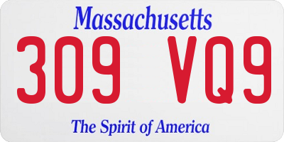 MA license plate 309VQ9