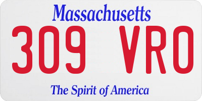 MA license plate 309VR0