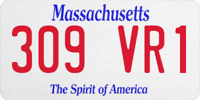 MA license plate 309VR1