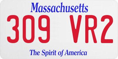 MA license plate 309VR2