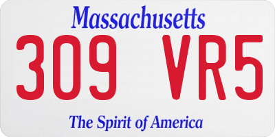MA license plate 309VR5