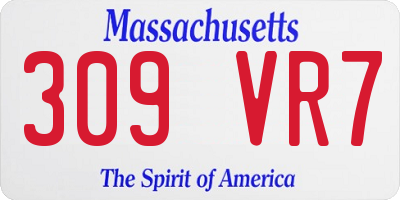 MA license plate 309VR7