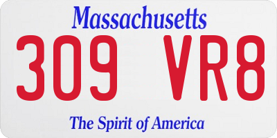MA license plate 309VR8