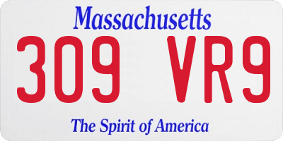 MA license plate 309VR9
