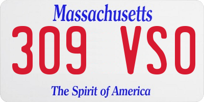 MA license plate 309VS0