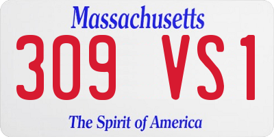 MA license plate 309VS1