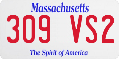 MA license plate 309VS2