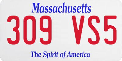 MA license plate 309VS5