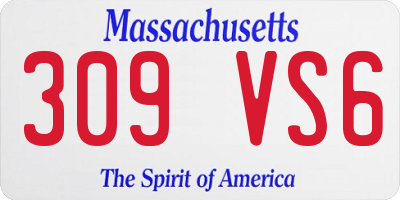 MA license plate 309VS6
