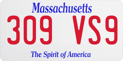 MA license plate 309VS9