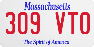 MA license plate 309VT0