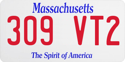 MA license plate 309VT2