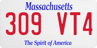 MA license plate 309VT4