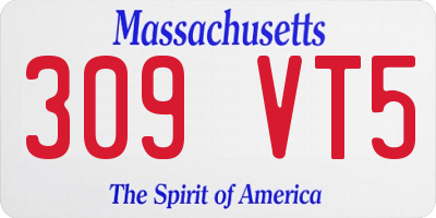 MA license plate 309VT5