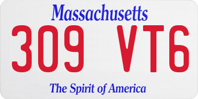 MA license plate 309VT6
