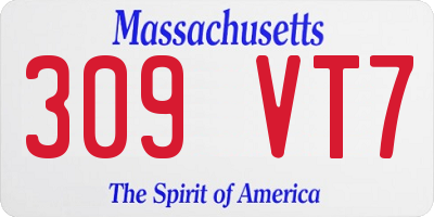 MA license plate 309VT7