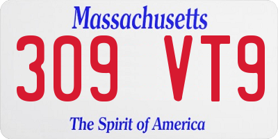 MA license plate 309VT9