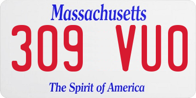 MA license plate 309VU0