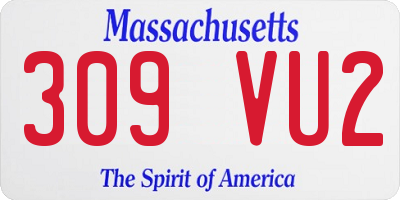 MA license plate 309VU2