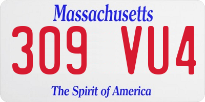 MA license plate 309VU4