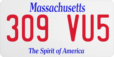 MA license plate 309VU5