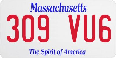 MA license plate 309VU6