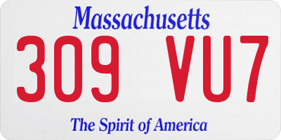 MA license plate 309VU7