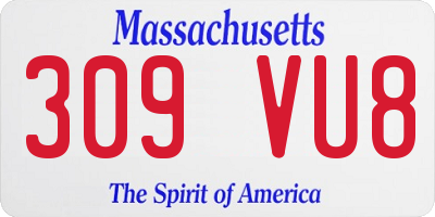 MA license plate 309VU8