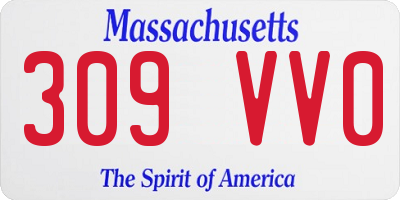 MA license plate 309VV0