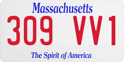 MA license plate 309VV1