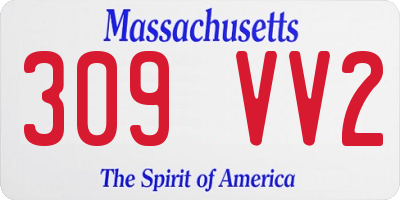 MA license plate 309VV2