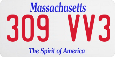 MA license plate 309VV3