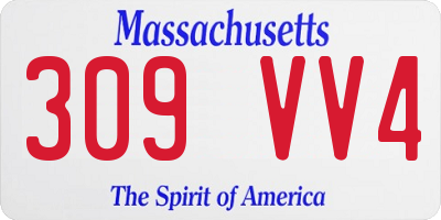 MA license plate 309VV4