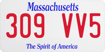 MA license plate 309VV5