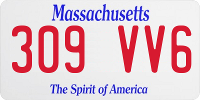 MA license plate 309VV6