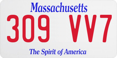 MA license plate 309VV7